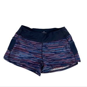 Athleta Ready Set Go Striped Shorts XS